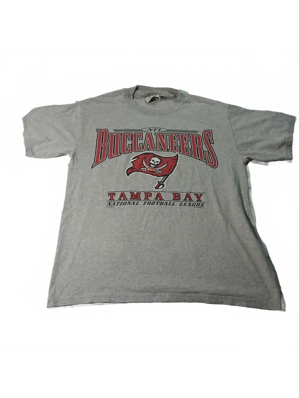Vintage Lee Sport Tampa Bay Buccaneers Graphic T Shirt Gray Mens 1998 NFL Retro